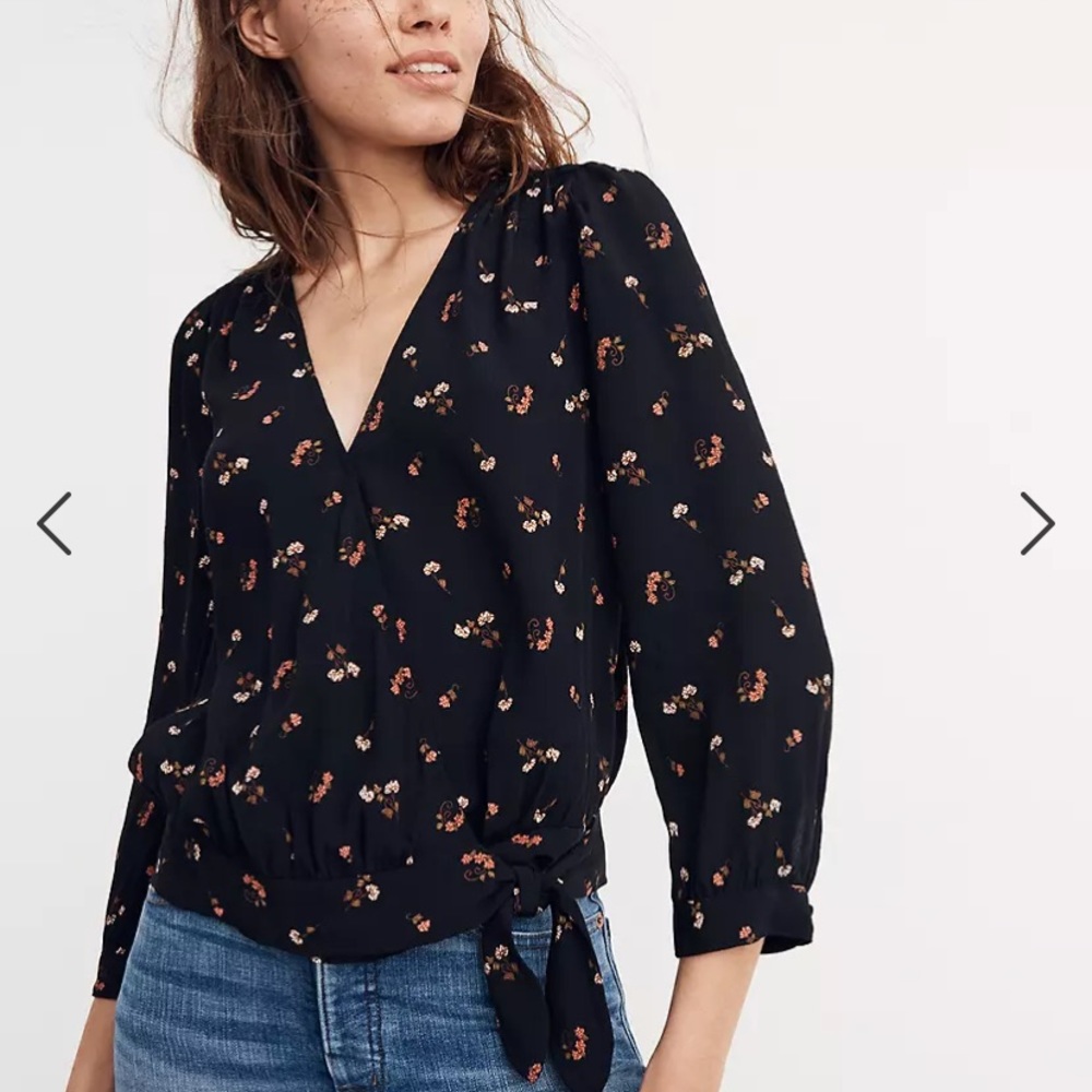 Madewell wrap top floral toss